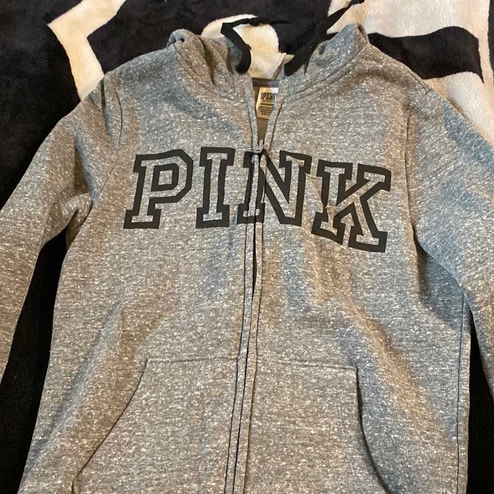 Pink grey zip up